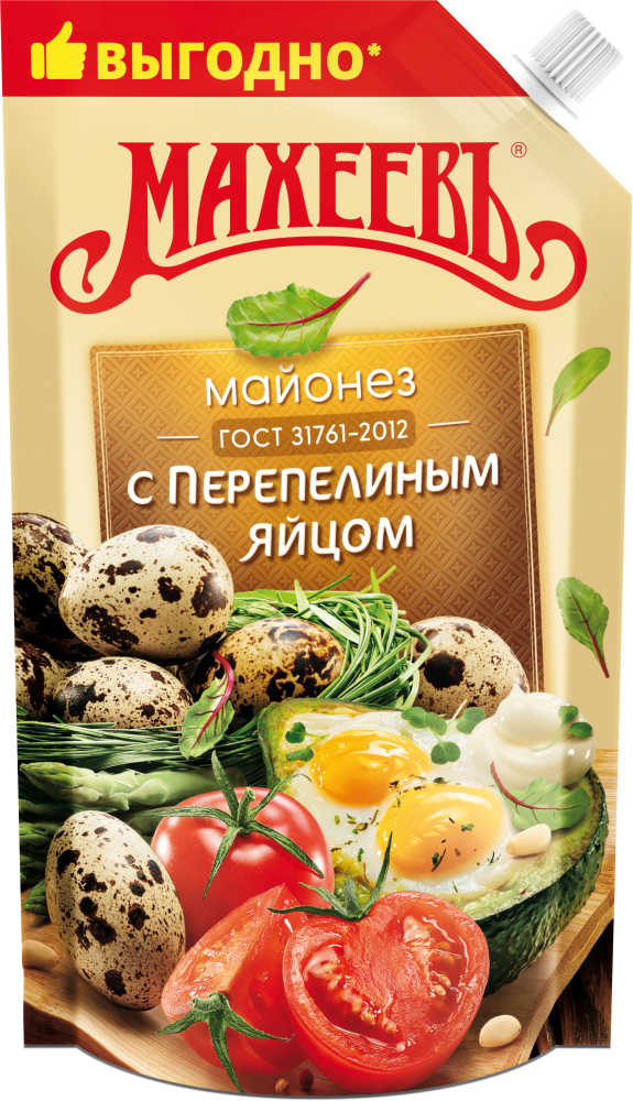 МАЙОНЕЗ МАХЕЕВ С ПЕРЕПЕЛИНЫМ ЯЙЦОМ 50,5% 400ГР