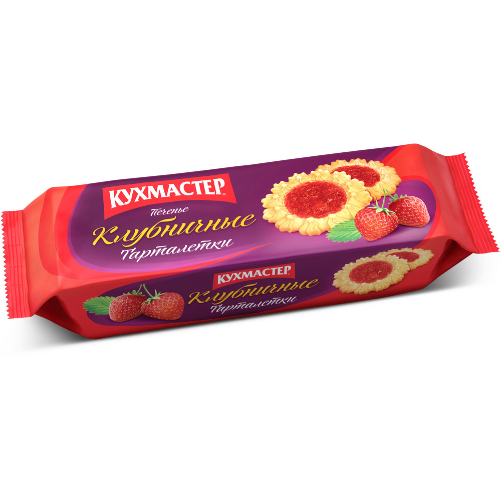 ПЕЧЕНЬЕ КУХМАСТЕР ТАРТАЛЕТКИ КЛУБНИЧНЫЕ 240ГР