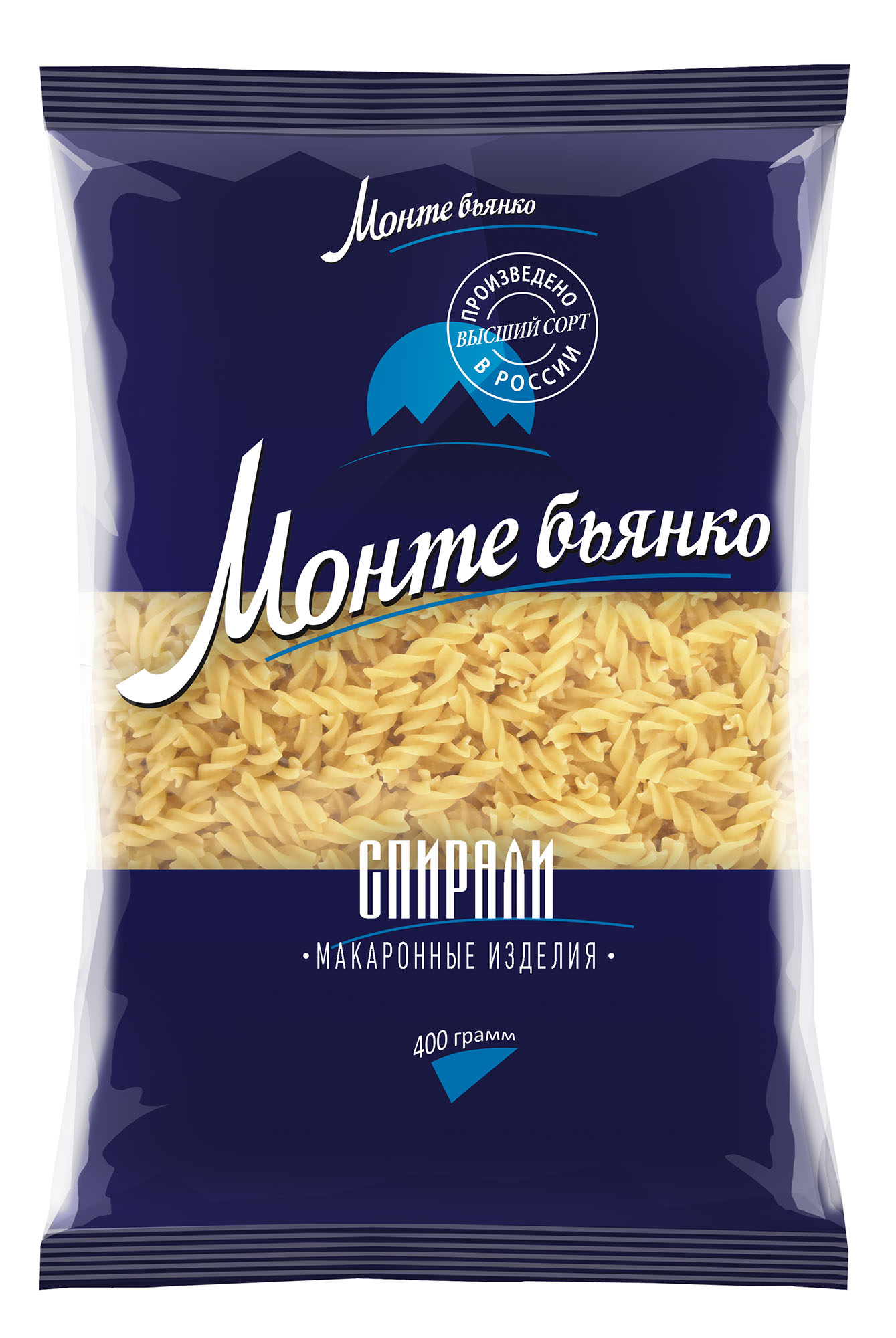 МАКАРОННЫЕ ИЗДЕЛИЯ В/С МОНТЕ БЬЯНКО № 266 СПИРАЛИ 4КГ