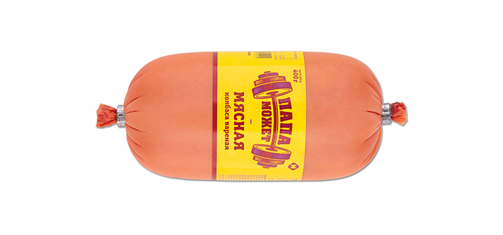 КОЛБАСА ВАРЕНАЯ МЯСНАЯ ПАПА МОЖЕТ 400ГР