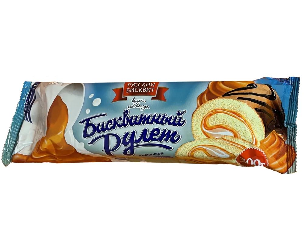 РУЛЕТ РУССКИЙ БИСКВИТ ВАРЕНАЯ СГУЩЕНКА 300ГР