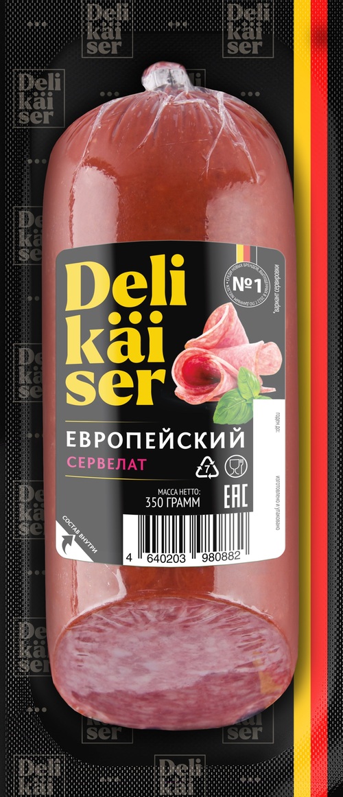 КОЛБАСА СЕРВЕЛАТ ЕВРОПЕЙСКИЙ ДЕЛИКАЙЗЕР В/К 350ГР