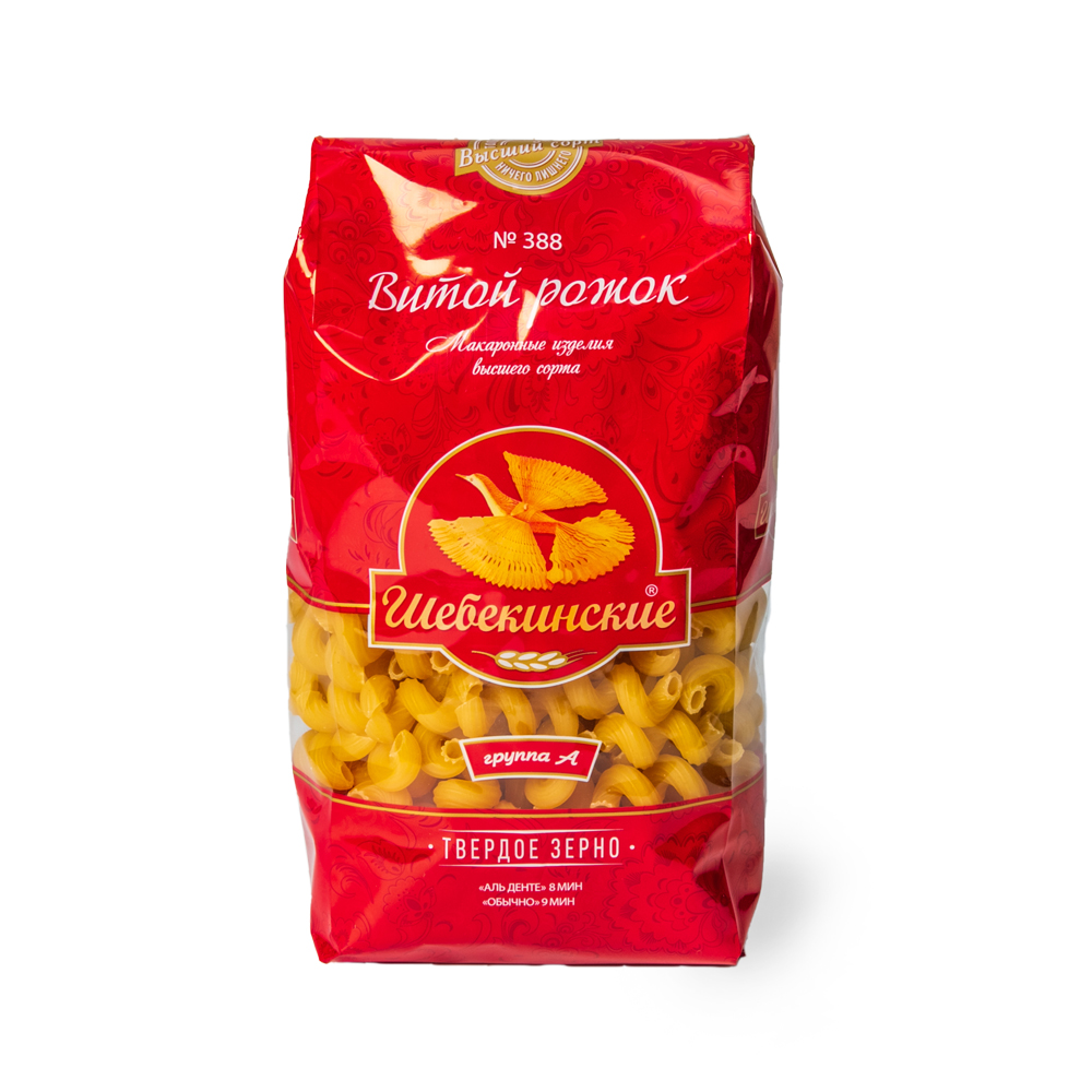 МАКАРОНЫ ШЕБЕКИНСКИЕ №388 ВИТОЙ РОЖОК 450ГР