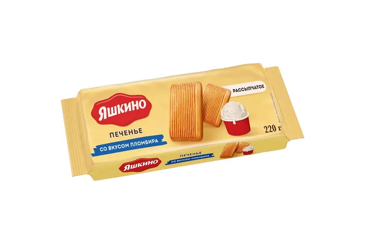 ПЕЧЕНЬЕ САХ. ЯШКИНО СО ВКУСОМ ПЛОМБИРА 220ГР