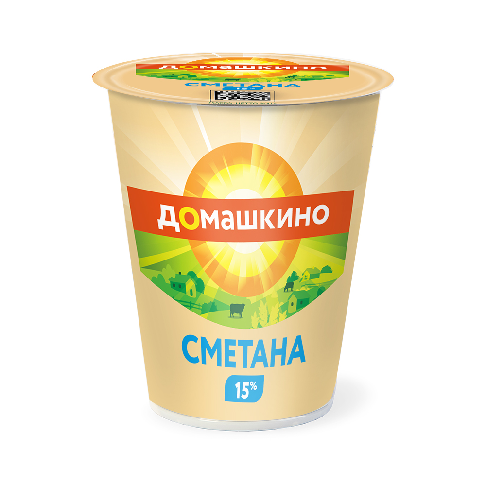 БЗМЖ СМЕТАНА СЕЛО ДОМАШКИНО 15% 300ГР