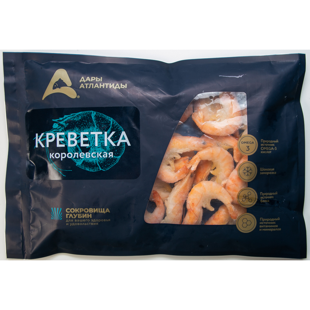 КРЕВЕТКА ДАРЫ АТЛАНТИДЫ КОРОЛЕВСКАЯ 50/70 Н/Р В/М 500ГР