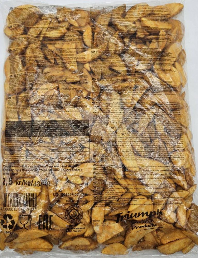 КАРТОФЕЛЬНЫЕ ДОЛЬКИ С КОЖУРОЙ И СПЕЦИЯМИ ТРИУМФ 2,5КГ