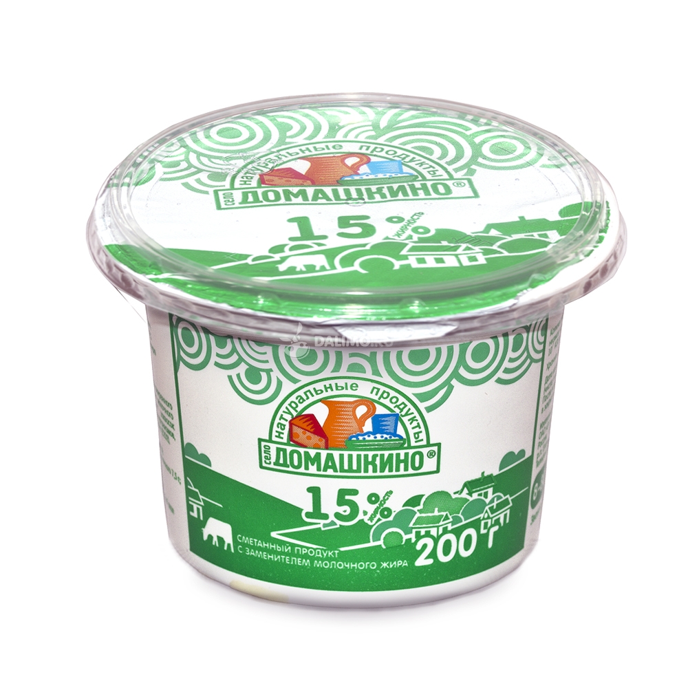 БЗМЖ СМЕТАНА СЕЛО ДОМАШКИНО 15% 170ГР СТАКАН