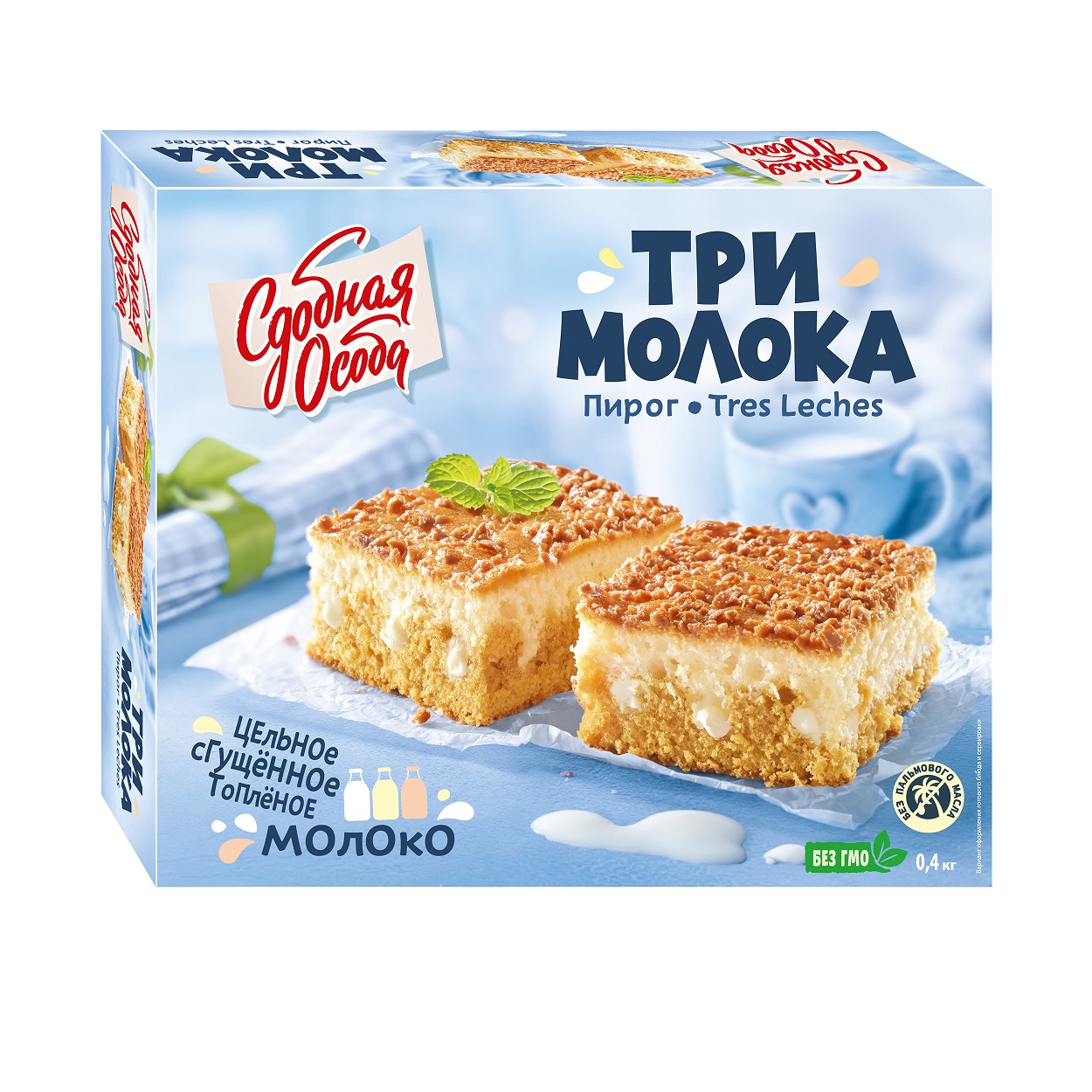 ПИРОГ ТРИ МОЛОКА ЧЕРЕМУШКИ 400ГР