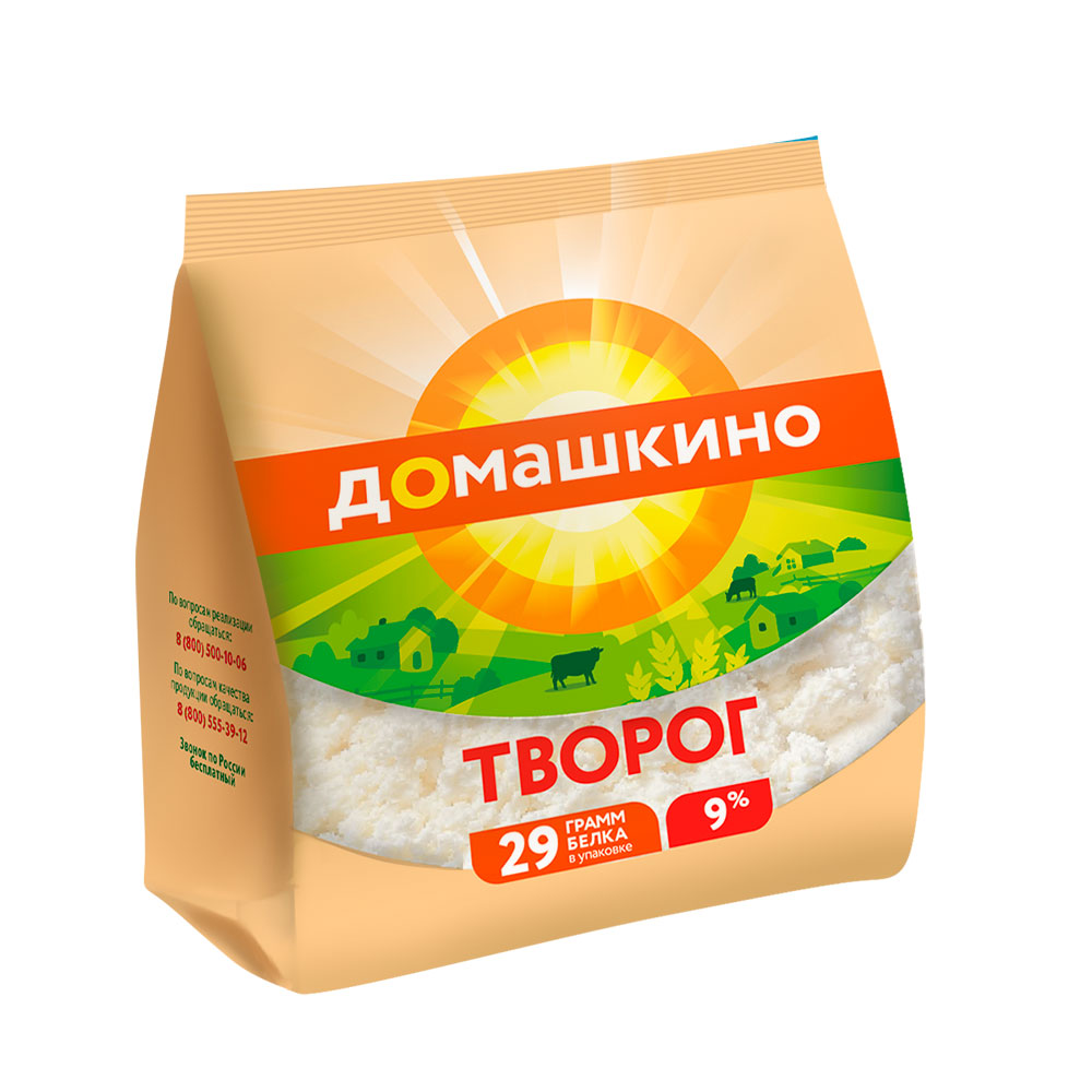 БЗМЖ ТВОРОГ СЕЛО ДОМАШКИНО 9% 180ГР СТАБИЛОБЭГ