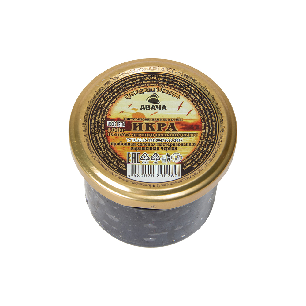 ИКРА ПАЛТУСА ПРОБОЙНАЯ ЧЕРНАЯ 100ГР С/Б