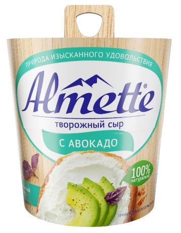 СЫР АЛЬМЕТТЕ ТВОРОЖНЫЙ С АВОКАДО 63% ПЛ/СТ 150 Г