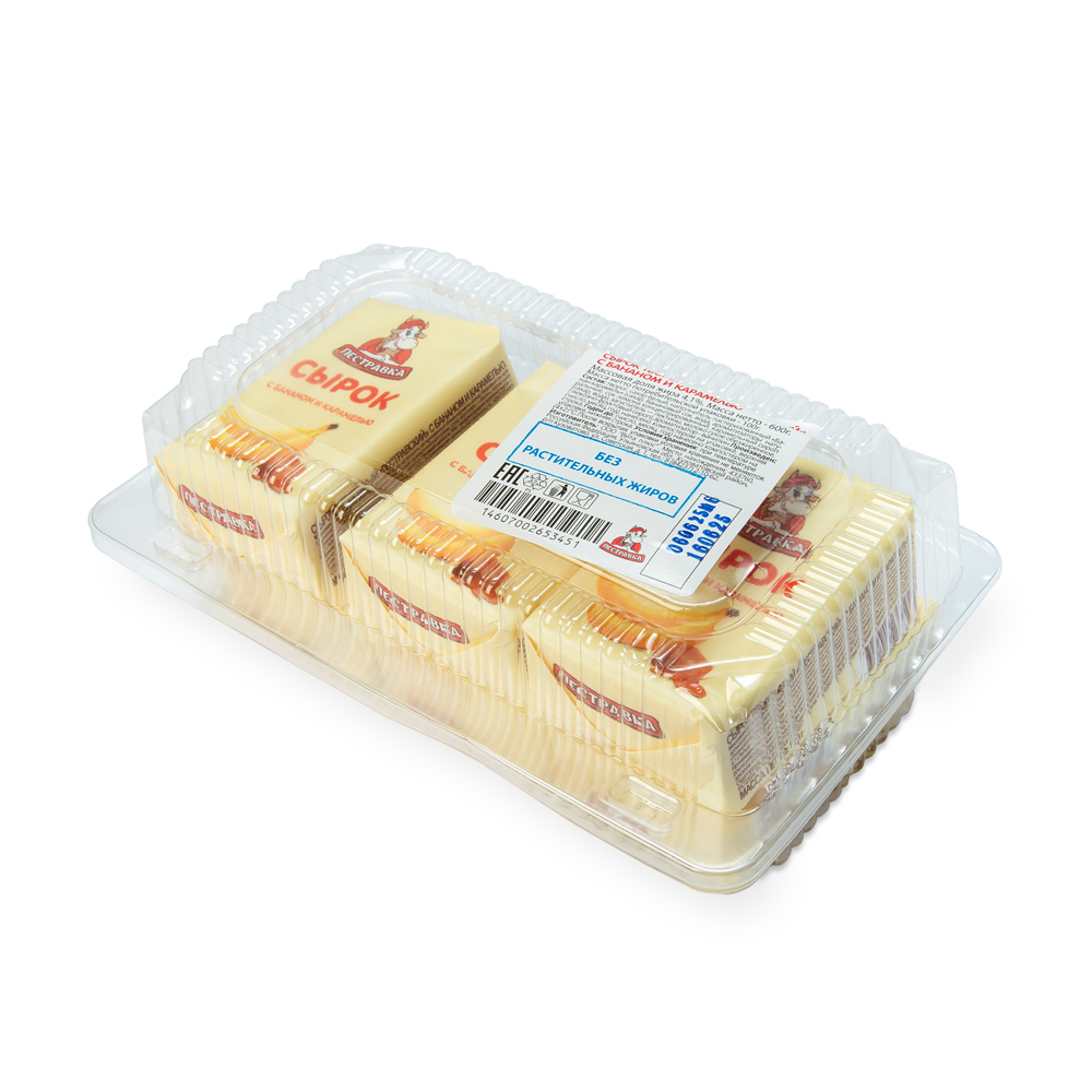 БЗМЖ СЫРОК ТВОРОЖНЫЙ ПЕСТРАВКА С БАНАНОМ-КАРАМЕЛЬЮ 4.5% 100ГР КОРРЕКС