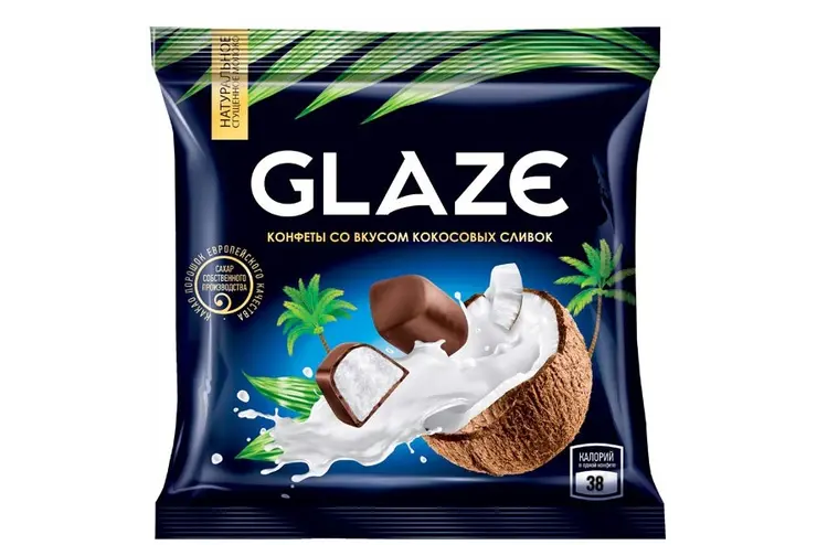 КОНФЕТЫ ГЛЭЙС СО ВКУСОМ КОКОСОВЫХ СЛИВОК 500Г