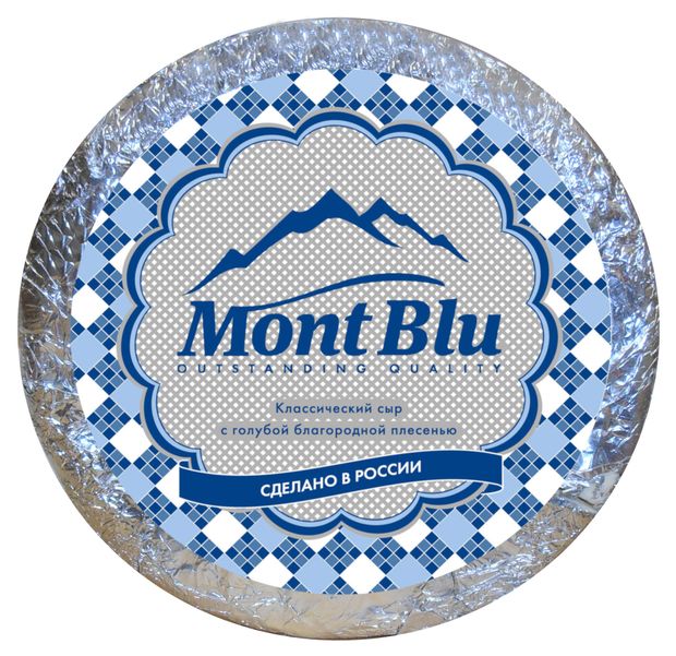 БЗМЖ СЫР MONBLU С ГОЛУБОЙ БЛАГ ПЛЕСЕНЬЮ КРУГ ВЕС