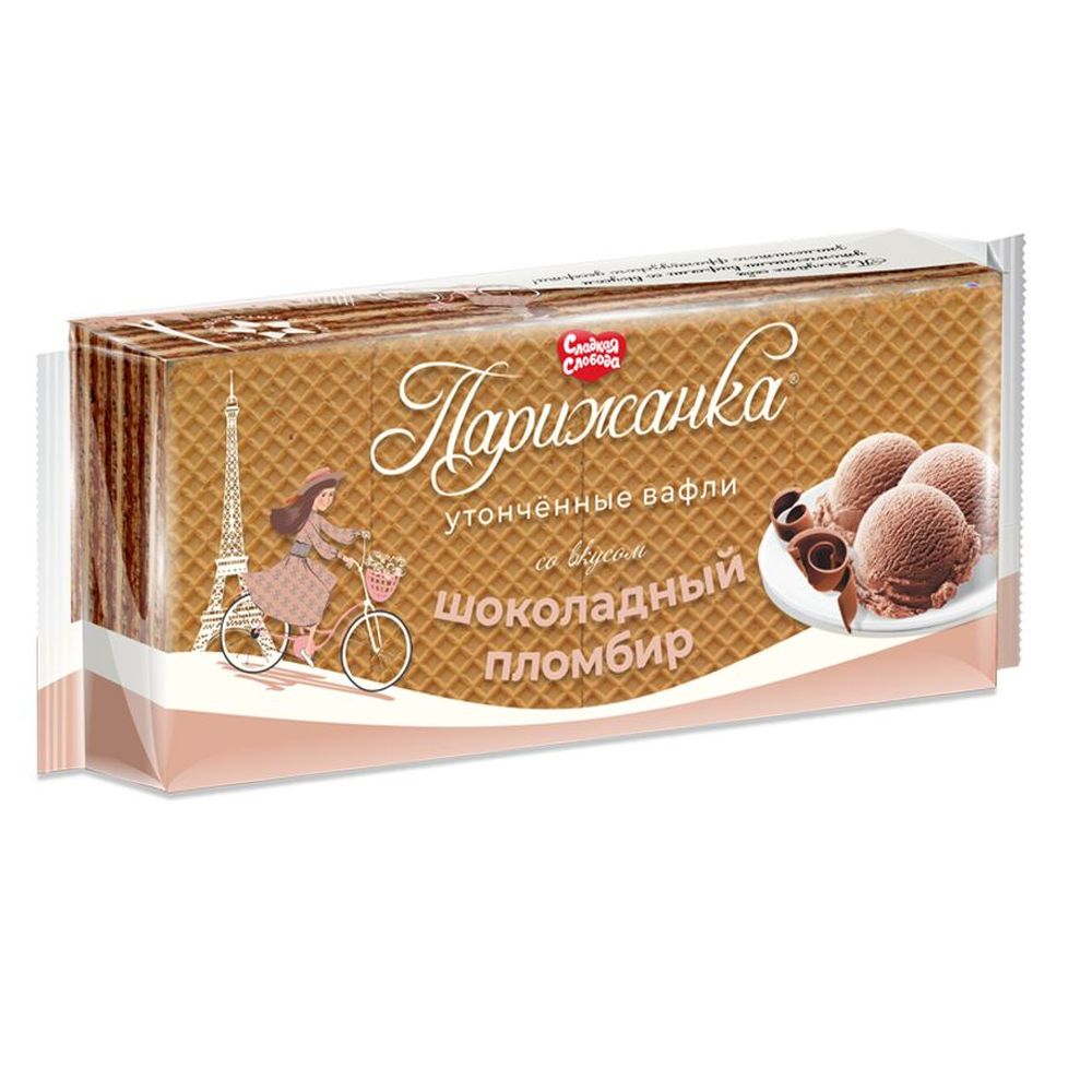 ВАФЛИ СС ПАРИЖАНКА ШОКОЛАДНЫЙ ПЛОМБИР 210ГР