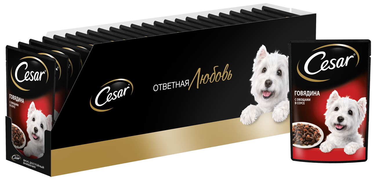 КОРМ ЦЕЗАРЬ ГОВЯДИНА С ОВОЩАМИ ПАУЧ 85ГР