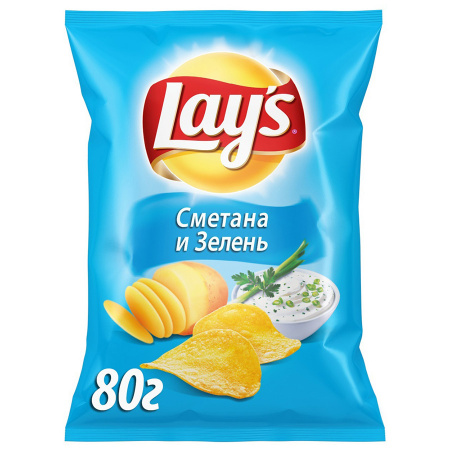 ЧИПСЫ ЛЭЙС 70ГР СМЕТАНА И ЗЕЛЕНЬ