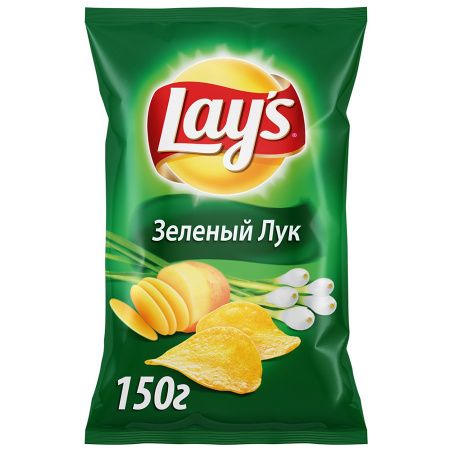 ЧИПСЫ ЛЭЙС 140ГР МОЛОДОЙ ЗЕЛЕНЫЙ ЛУК