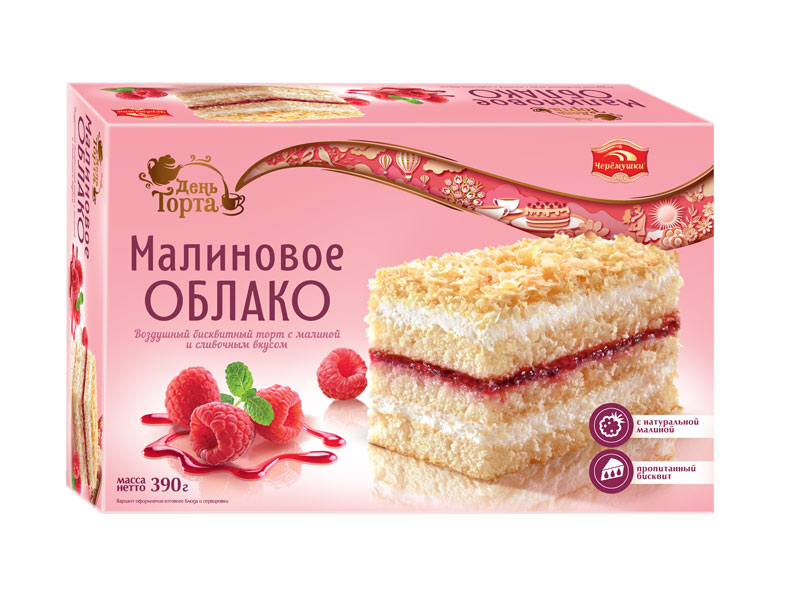 ТОРТ ЧЕРЕМУШКИ МАЛИНОВОЕ ОБЛАКО 390ГР