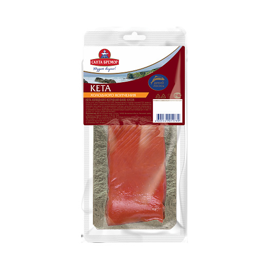 КЕТА ФИЛЕ-КУСОК ХОЛОДНОГО КОПЧЕНИЯ "РУССКОЕ МОРЕ" 150Г