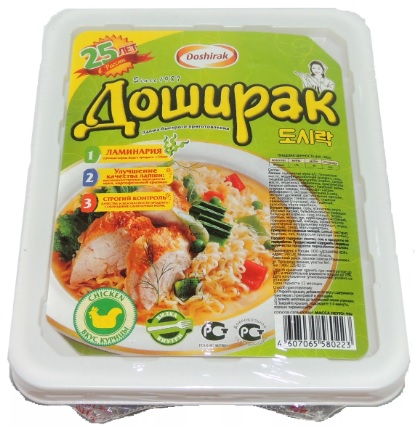 ЛАПША ДОШИРАК ВКУС КУРИЦЫ 90ГР ЛОТОК