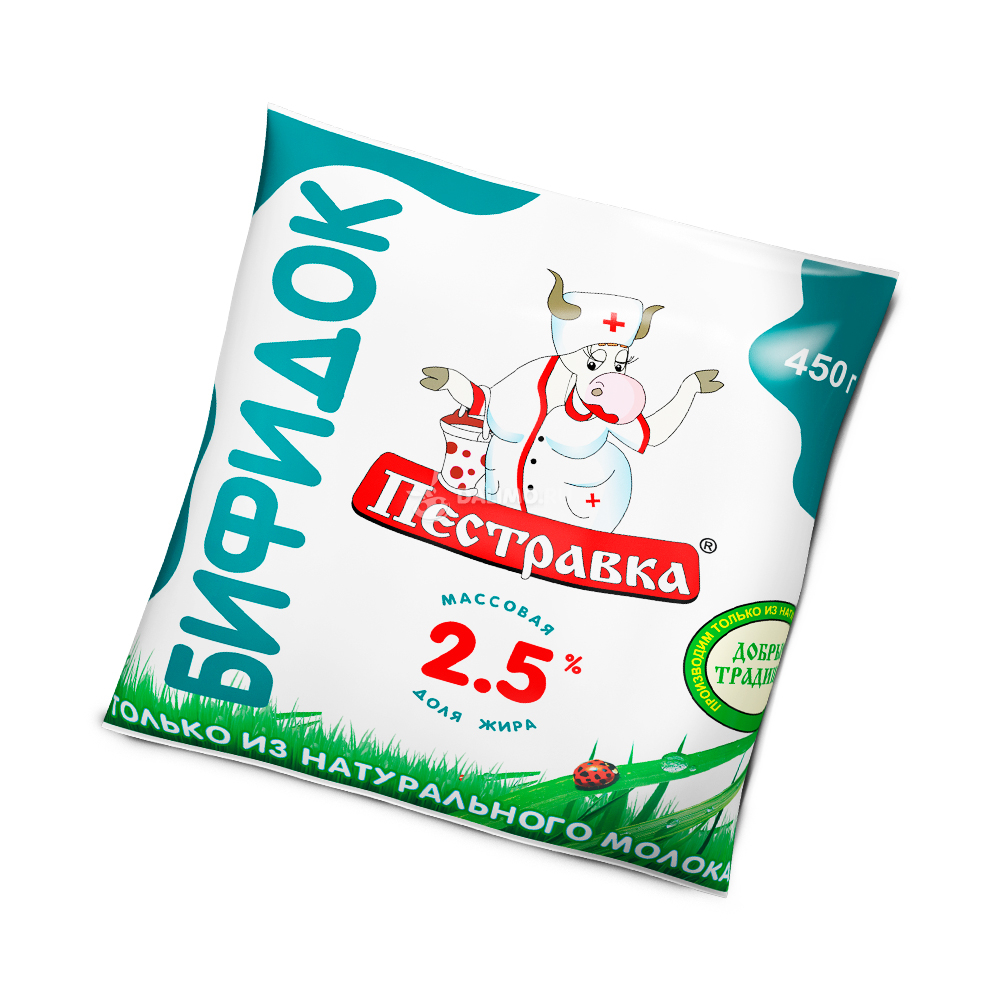 БЗМЖ БИФИДОК ПЕСТРАВКА 2,5% 450ГР Ф/П