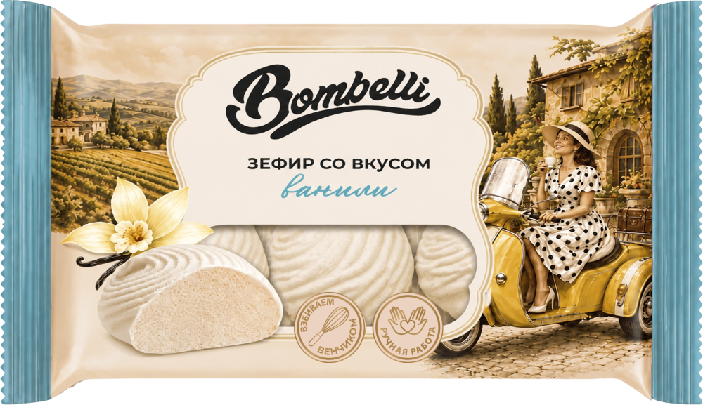 ЗЕФИР БОМБЕЛЛИ НЕГЛАЗ ВАНИЛЬ 320ГР