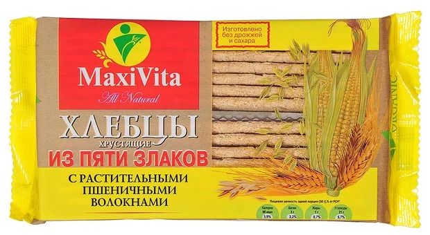 ХЛЕБЦЫ ХРУСТЯЩИЕ МАКСИВИТА С РАСТ ВОЛОКНАМИ 150ГР