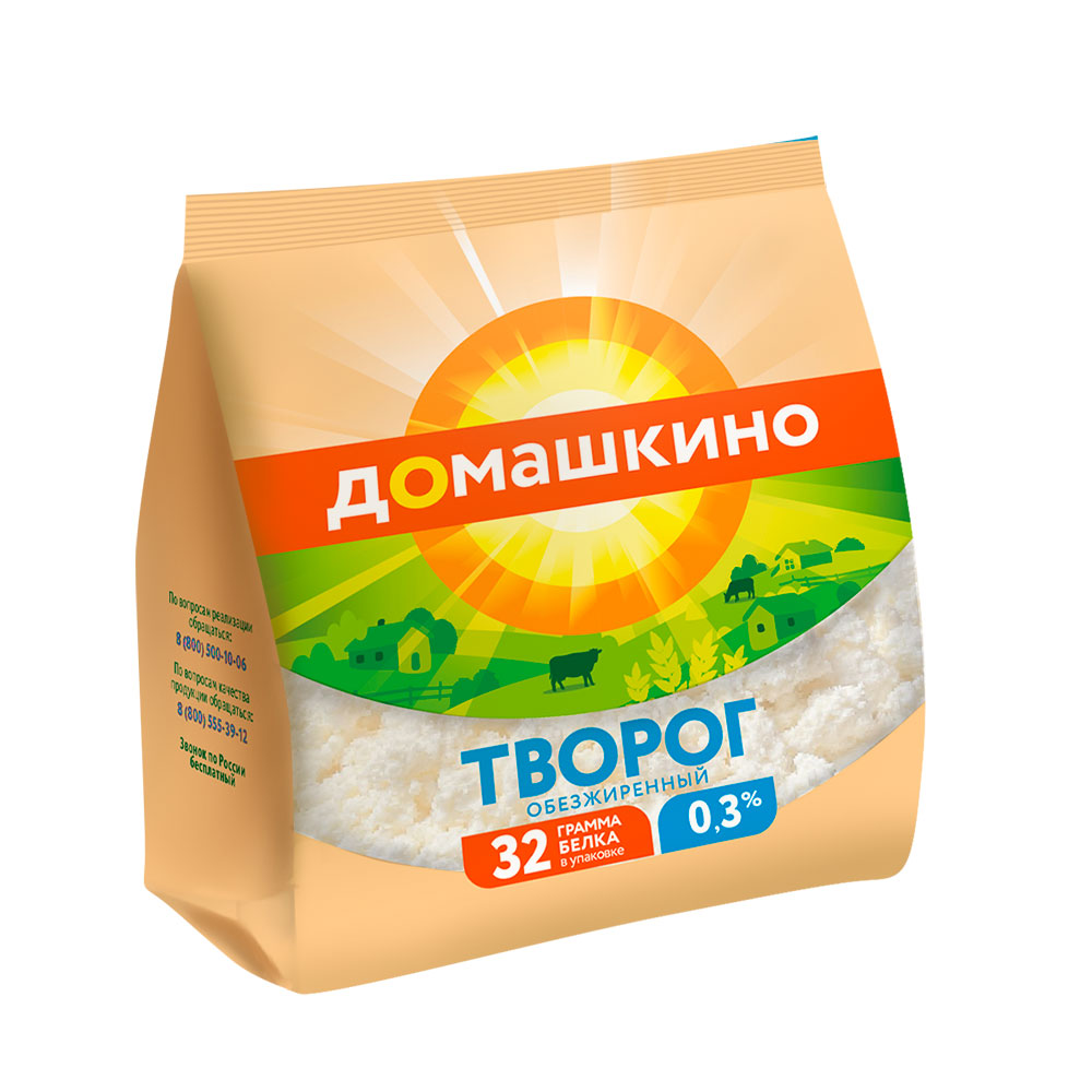 БЗМЖ ТВОРОГ СЕЛО ДОМАШКИНО 0,3% 180ГР СТАБИЛОБЭГ