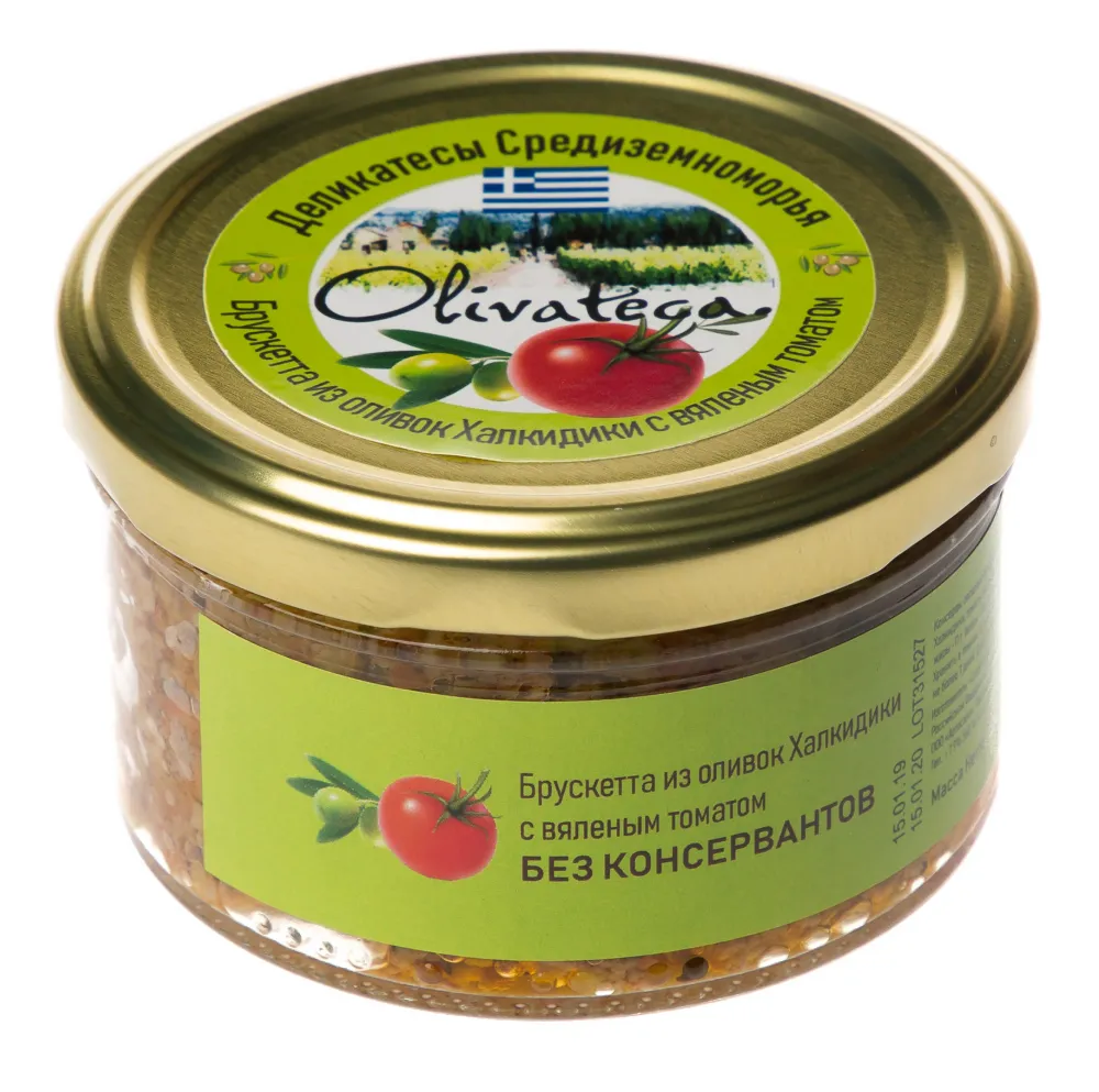 БРУСКЕТТА ИЗ ОЛИВОК И ВЯЛЕНЫХ ТОМАТОВ OLIVATECA 195Г