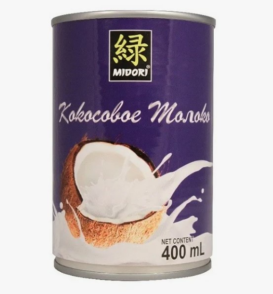 КОКОСОВОЕ МОЛОКО MIDORI 18% Ж/Б 400 МЛ