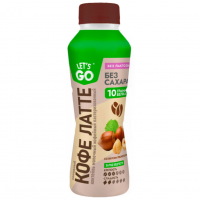 БЗМЖ КОКТЕЙЛЬ МОЛОЧНЫЙ LETS GO БЕЗЛАКТОЗ КОФЕ ЛАТТЕ ЛЕСНОЙ ОРЕХ 330 МЛ ПЭТ