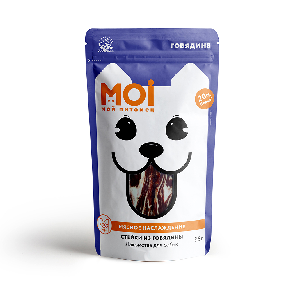 ЛАКОМСТВО Д/СОБАК МОЙ ПИТОМЕЦ СТЕЙКИ ИЗ ГОВЯДИНЫ 85ГР