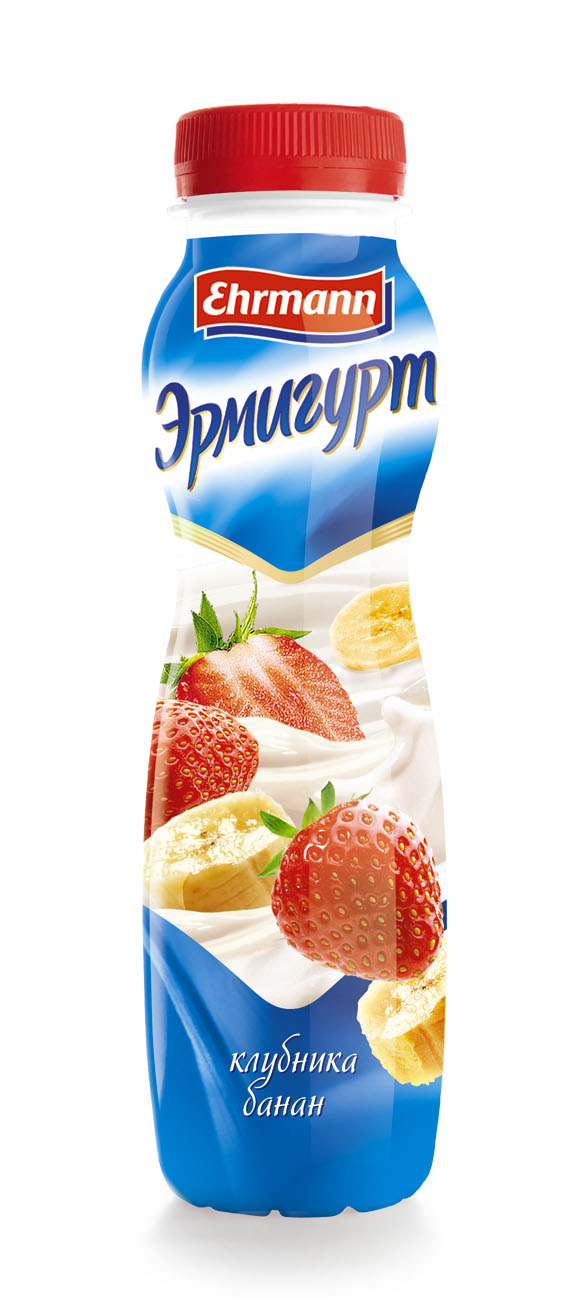 БЗМЖ ЙОГУРТ ЭРМИГУРТ ПИТЬЕВОЙ  КЛУБНИКА-БАНАН 1,2% 290ГР