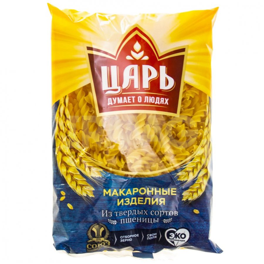 МАКАРОНЫ ЦАРЬ СПИРАЛЬКА БОЛЬШАЯ В/С 400ГР