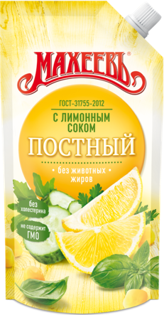 СОУС МАЙОНЕЗНЫЙ МАХЕЕВ ПОСТНЫЙ  С ЛИМ СОКОМ 30% 190МЛ Д/П