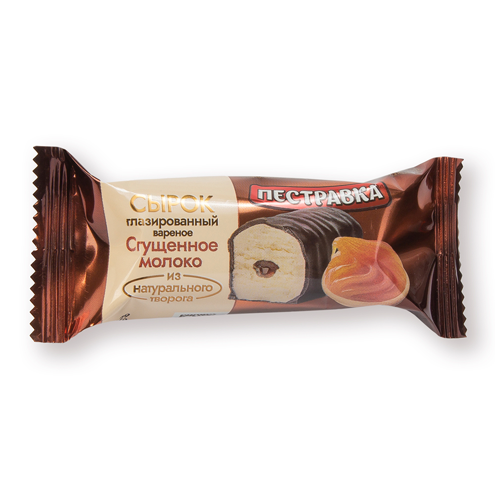 БЗМЖ СЫРОК ТВОРОЖНЫЙ ПЕСТРАВКА ГЛАЗИР С ВАРЕНЫМ СГУЩЕННЫМ МОЛОКОМ 23% 40ГР
