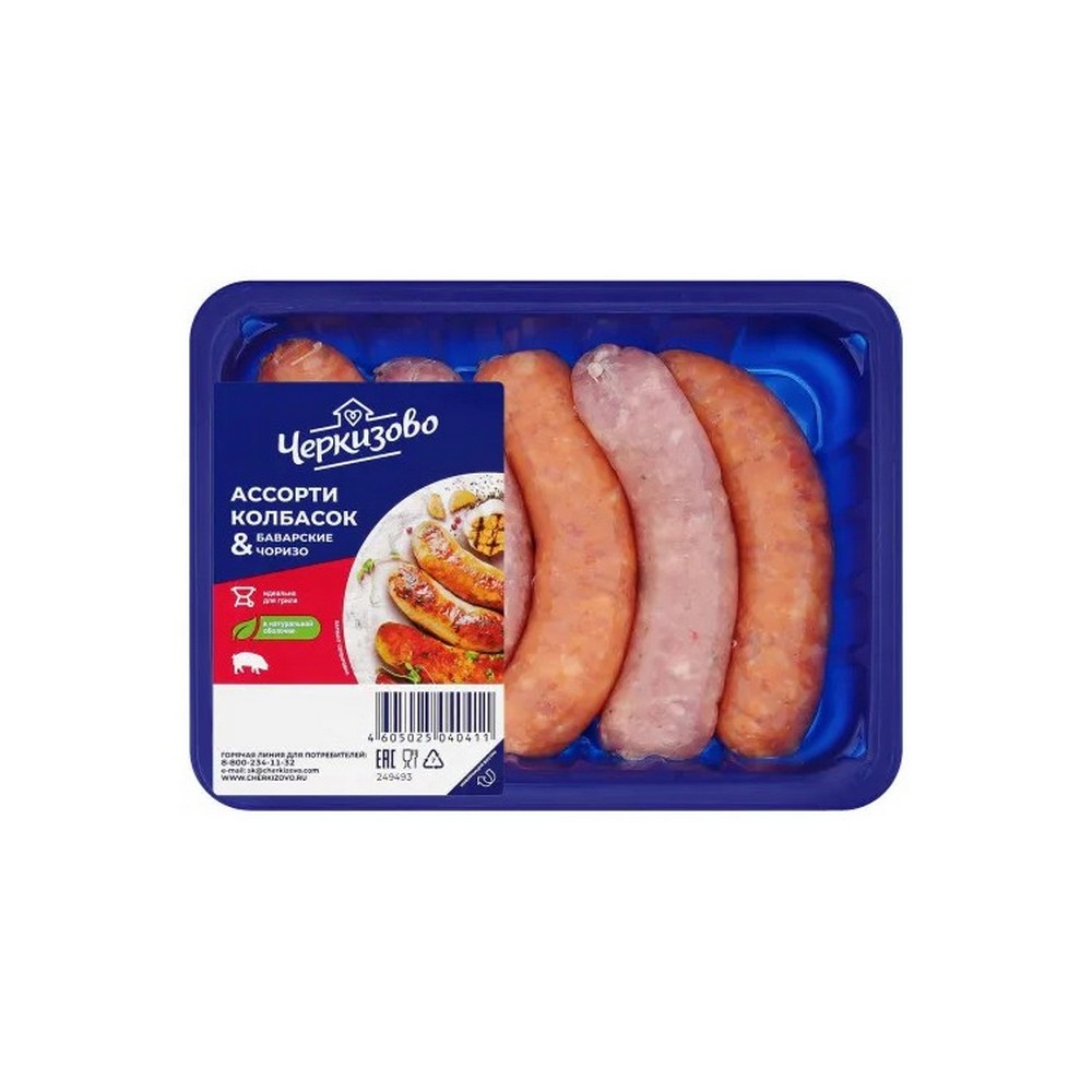 КОЛБАСКИ ЧЕРКИЗОВО БАВАРСКАЯ И ЧОРИЗО, ОХЛ, 540ГР