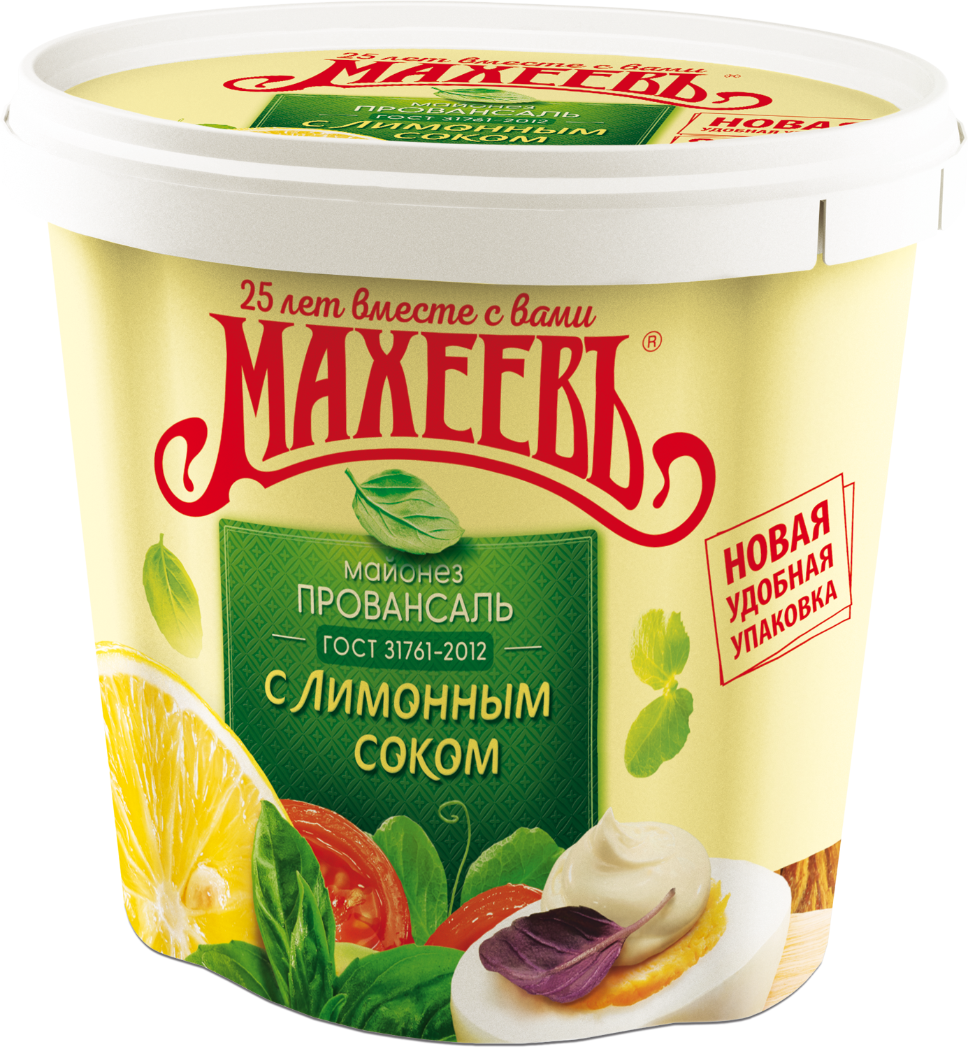 МАЙОНЕЗ МАХЕЕВ С ЛИМОННЫМ СОКОМ 50,5% 820МЛ ВЕДРО