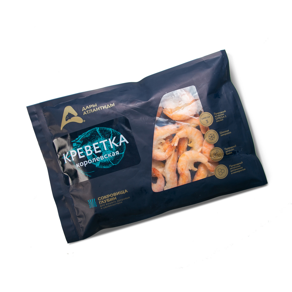 КРЕВЕТКА ДАРЫ АТЛАНТИДЫ КОРОЛЕВСКАЯ 50/70 Н/Р В/М 500ГР