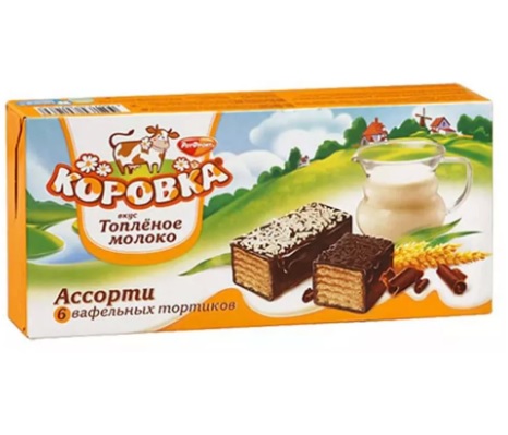 ТОРТ ВАФЕЛЬНЫЙ КОРОВКА АССОРТИ 180ГР