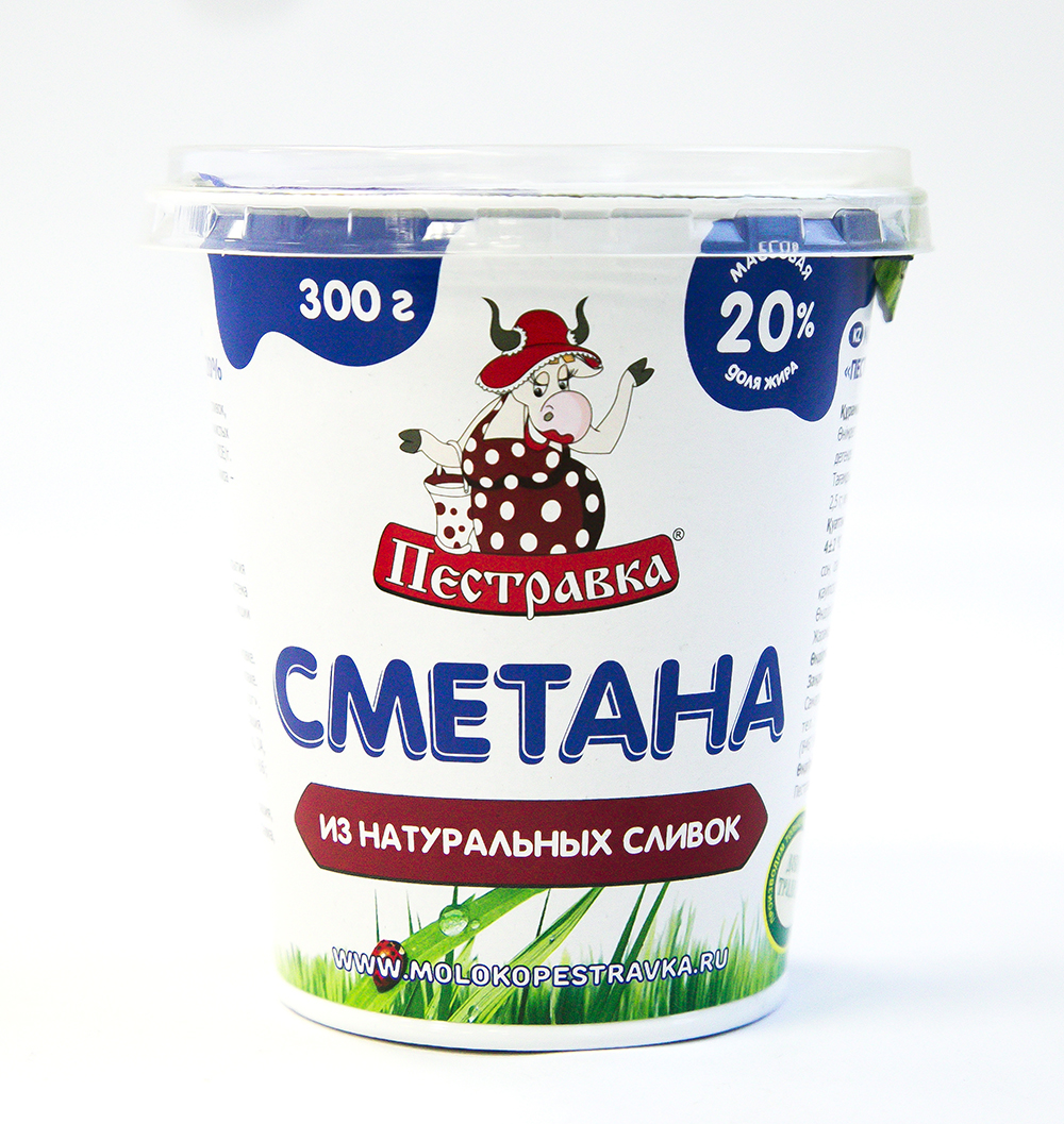БЗМЖ СМЕТАНА ПЕСТРАВКА П/СТ 20% 300ГР