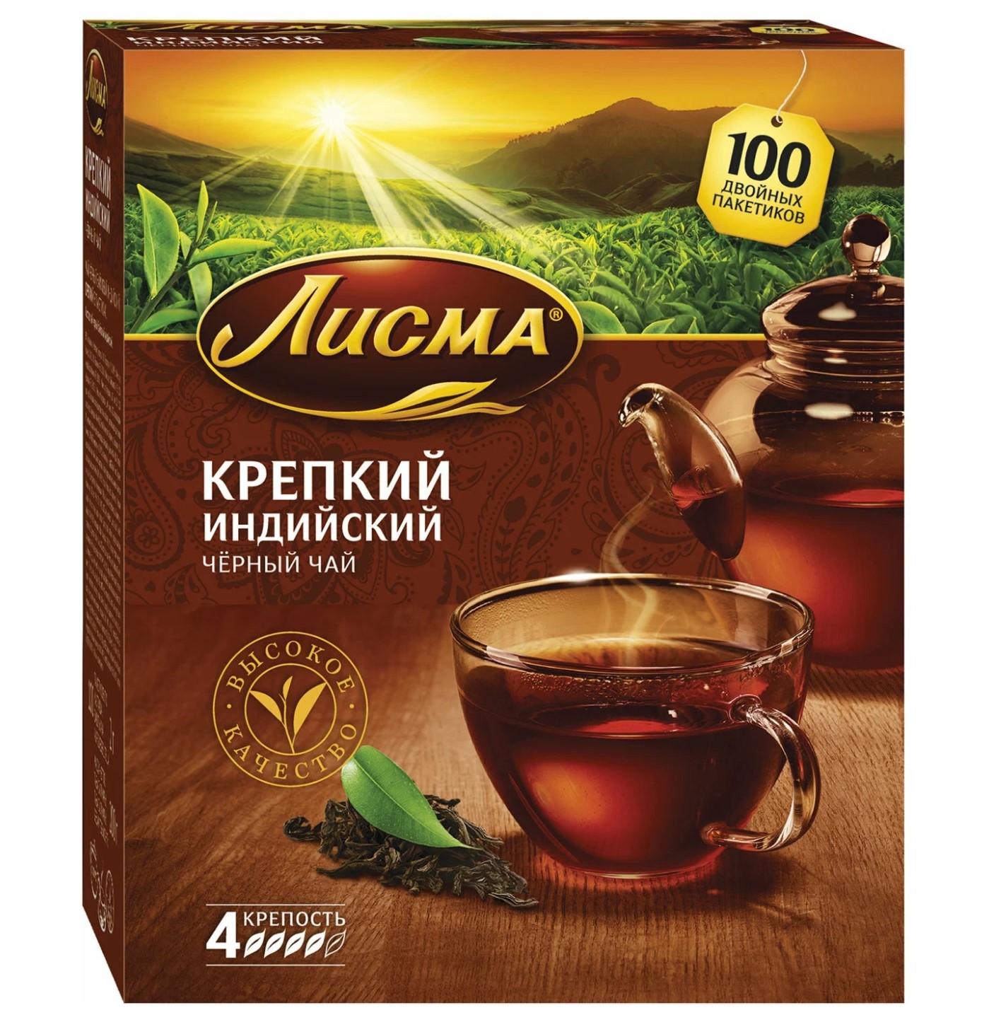 ЧАЙ ЛИСМА КРЕПКИЙ 100П*1,8ГР