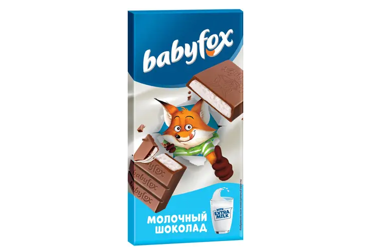 ШОКОЛАД МОЛОЧНЫЙ BABYFOX ПЛИТКА ТОНКАЯ 90ГР
