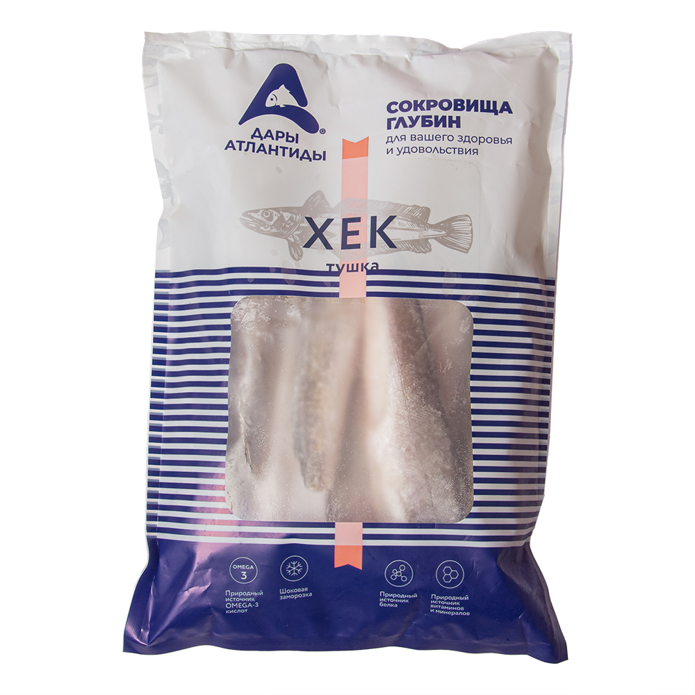 РЫБА ХЕК ТУШКА ЗАМ.  ДАРЫ АТЛАНТИДЫ 1 КГ.ШТ