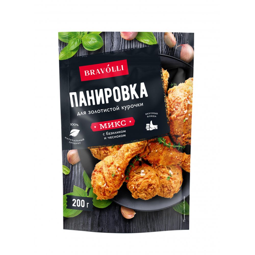 ПАНИРОВКА YELLI ДЛЯ ЗОЛОТИСТОЙ КУРОЧКИ БАЗИЛИК И ЧЕСНОК 200Г