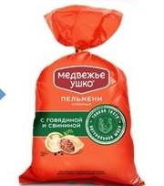 ПЕЛЬМЕНИ ОТБОРНЫЕ С ГОВЯДИНОЙ И СВИНИНОЙ МЕДВЕЖЬЕ УШКО 900ГР
