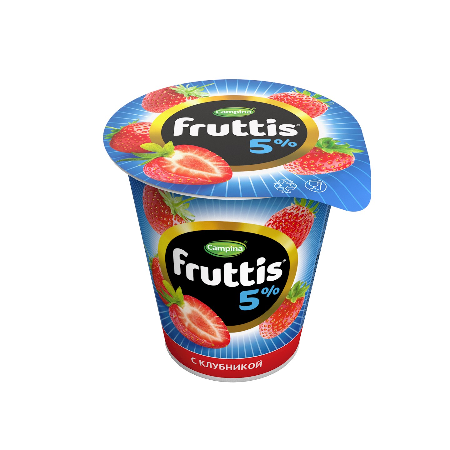 БЗМЖ ЙОГУРТ ФРУТТИС СЛИВ.ЛАКОМ КЛУБНИКА 5% 290ГР