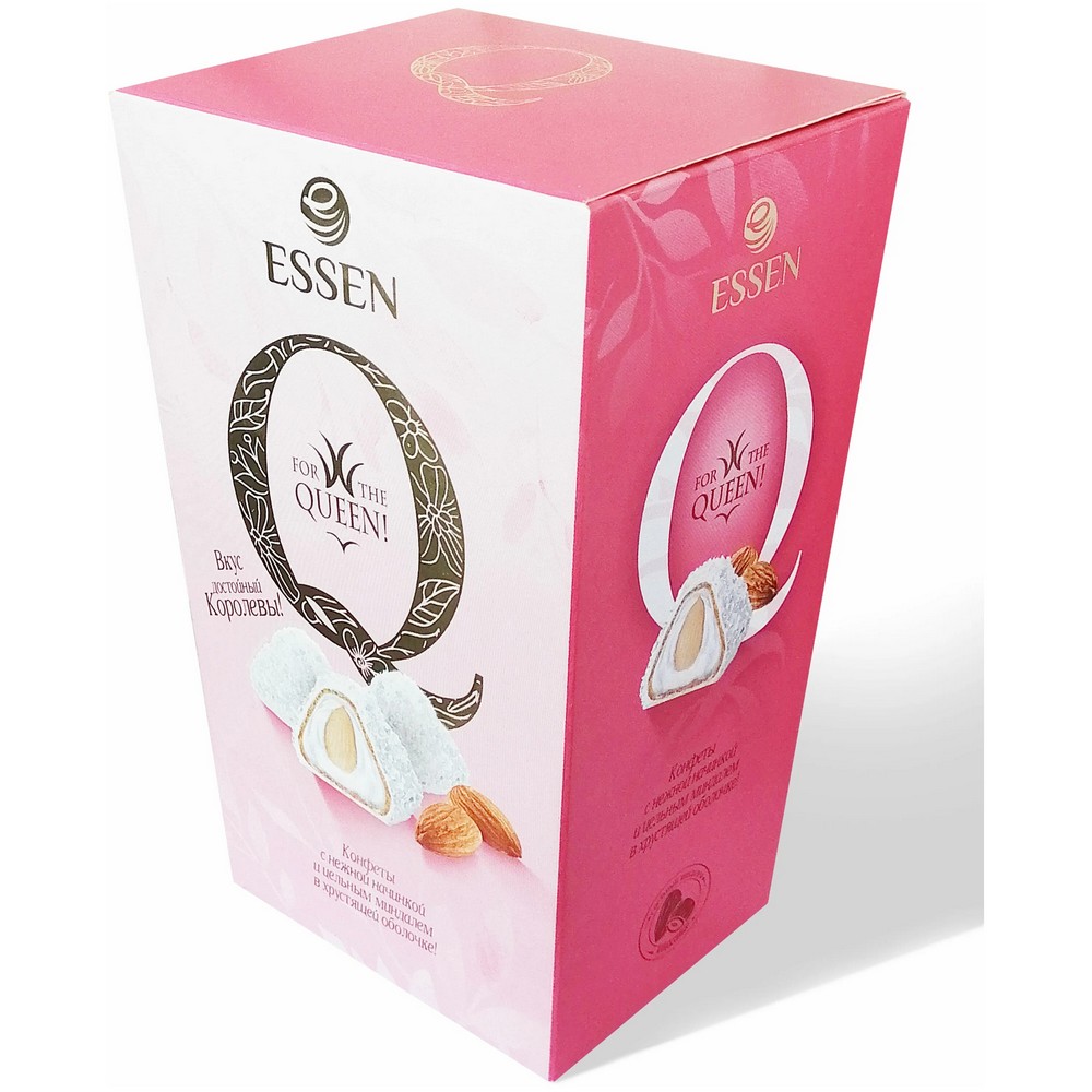КОНФЕТЫ ЭССЕН Q СО СЛИВОЧНОЙ НАЧИНКОЙ МИНДАЛЕМ КОКОСОМ 150ГР